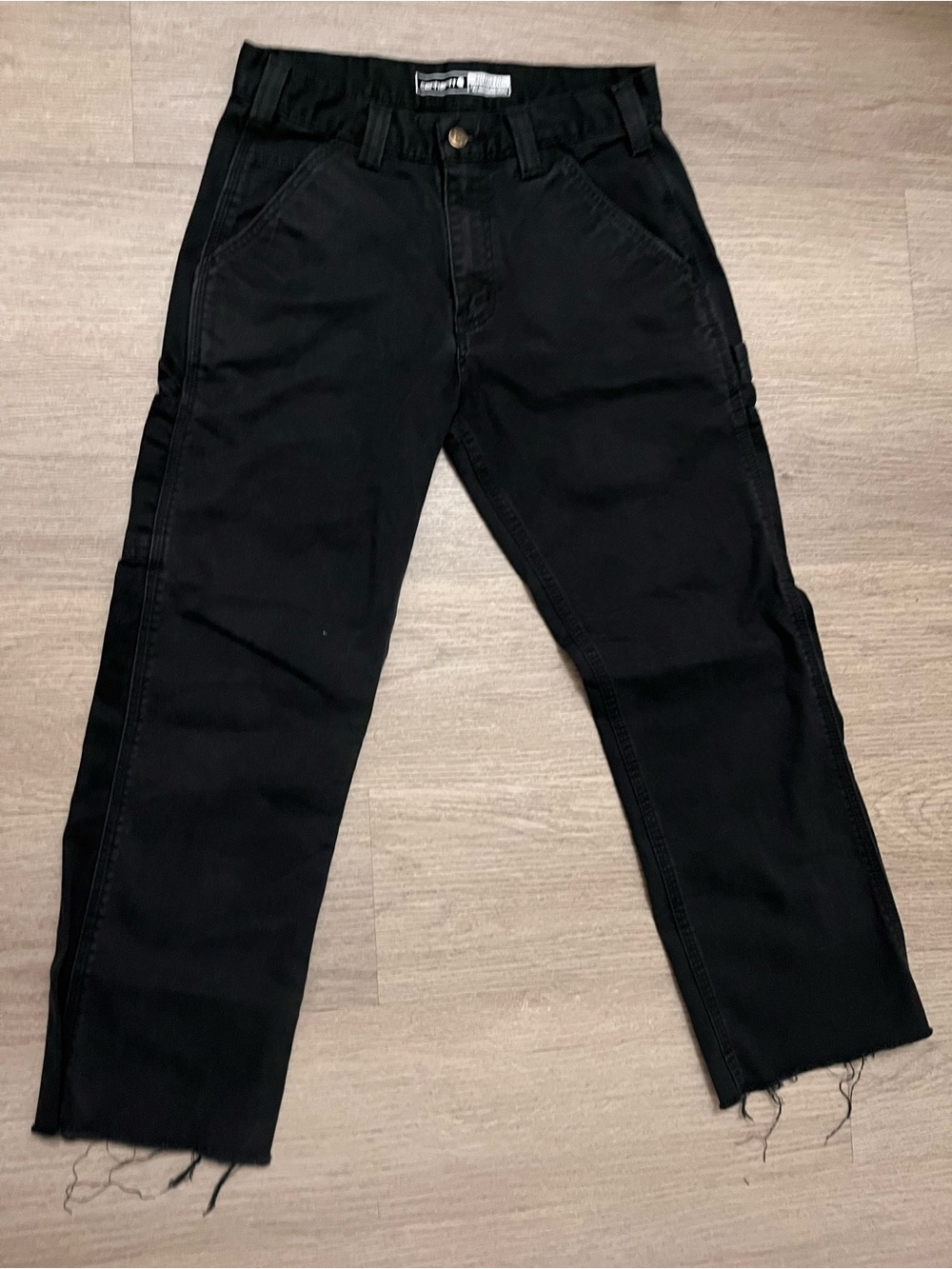 Carhartt Black Relaxed-Fit Twill Utility Men's Work Pants 30x30 Distressed
